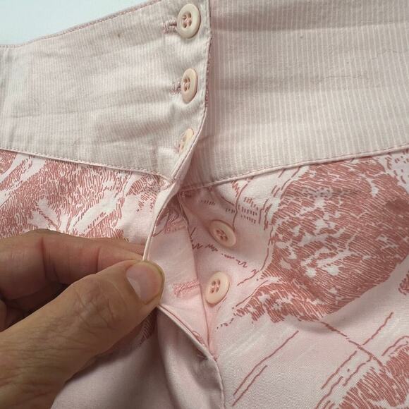 Terre & Mer Cotton A-Line Skirt Sea Turtles Shells Pink Size Euro 44 (US 12) - Picture 7 of 13